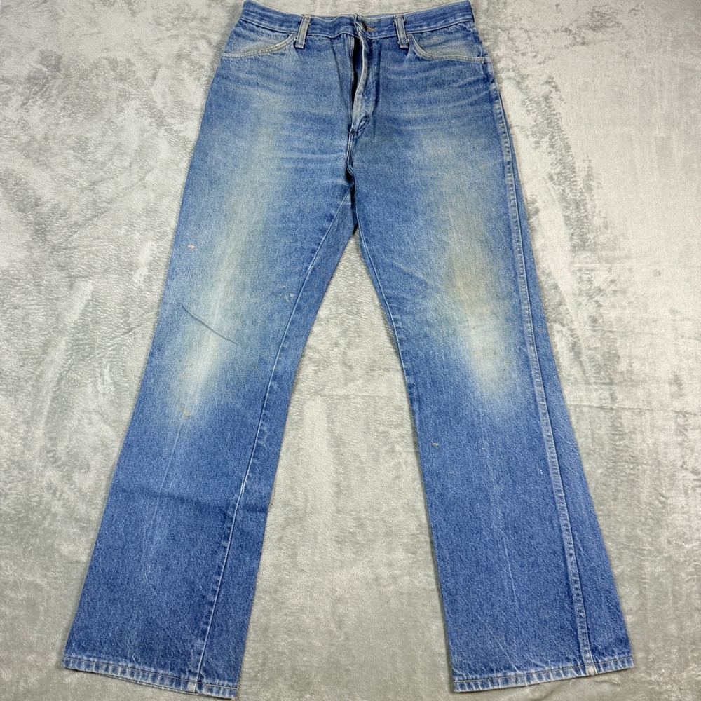 Vintage Rustler Mens 33x32 Denim Jeans Straight Leg Blue Medium Wash Workwear